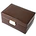 Travel Case Watches Cufflinks Storage Leather Brown