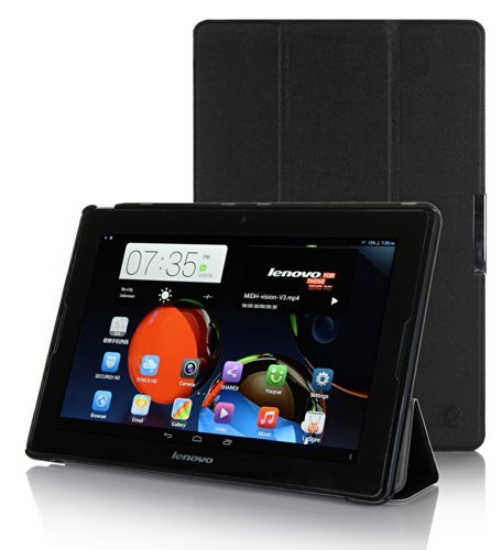Exact Lenovo Ideatab A10-70 Case [SLENDER Series] - Ultra Slim Lightweight Smart-shell Stand Case for A10-70 10.1-inch Tablet (A7600-H / A7600-F) Black