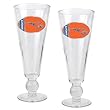 Charlotte Bobcats NBA 2pc Pilsner Glass Set with Basketball on stem - Oval Logo by Great American Products