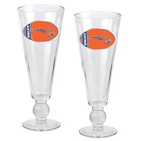 Charlotte Bobcats NBA 2pc Pilsner Glass Set with Basketball on stem - Oval Logo by