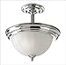 Progress Lighting P3874-15 Melon Glass One Light Semi Flush Mount with Etched Glass Finish: Polished