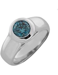 1.00 CT ROUND CERTIFIED 14K GOLD BLUE DIAMOND RING NEW