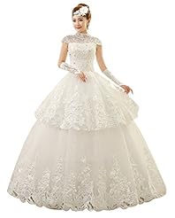 High-Neck Organza/Satin Cap Sleeves Beaded Cutout Bandage Dress/Wedding Dress 