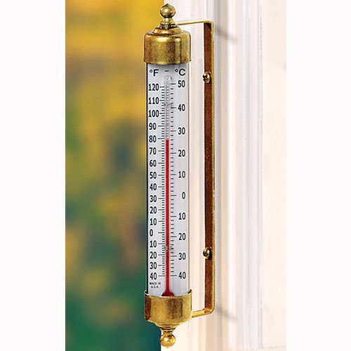 Conant Custom Brass Model T-1 Vermont Natural Brass Outdoor Thermometer