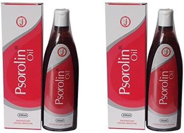 2 x PSOROLIN OIL - Ayurvedic Oil for Psoriasis Scalp & Body Dry Skin Itch and Flaking 200ml - - "Shipping by FedEx"
