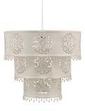 Souk Silk 3 Tier Pendant Light in Cream