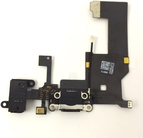 RVOUSA_iPhone 5 Charger Port Dock Connector Headphone Jack Mic Connector Antenna Flex Cable (Black)
