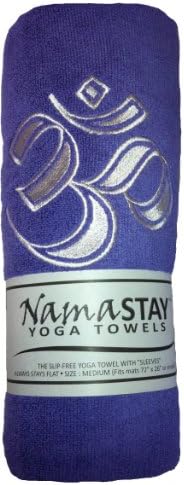 NamaSTAY Yoga Towel (Purple) - Attaches to Mats. No more bunching or slipping.