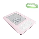 Pink Amazon Kindle 2 E-Book Reader Silicone Rubber Skin Cover + A Live*Laugh*Love Wrist Band!!! (Kindle 2 Not Included)