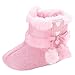 Voberry Baby Toddler Girls Knit Soft Winter Warm Snow Boot Fur Trimmed Pom Pom Boots (6~12 Month, Pink 2)