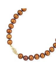 14K Yellow Gold Chocolate Fresh Water Pearl Necklace