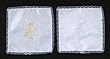 Baptism Handkerchief with Guardian Angel and Gold or Silver Lettering, in Spanish