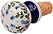 Polish Pottery Ceramika Boleslawiec 0804/166 Wine Stopper, 2-3/4 High by 1-1/2-Inch in diameter, Royal Blue Patterns with Vine of Bluebells and Cranberries Motif