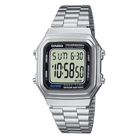 Casio -A178WEA-1AES - Montre Homme- Quartz digitale - Chronographe - Bracelet acier
