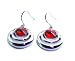CityEnjoy Damen-Ohrhäenger, Swarovski, Silber, Rot, Durchmesser Anhänger 1,8cm, Steintyp Echte Swarovski Steine