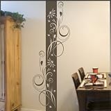Produkt-Bild: Wandtattoo "Adela" florales Wandbanner inkl. Swarovski u. Rakel (ban04) 150 x 50 cm dunkelgrau (in 42 Farben u. 3 Gr&ouml;&szlig;en)