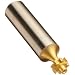 Niagara Cutter B555 Straight Tooth Shank Type Keyseat Cutter, High Speed Steel, TiN Coated, Round Shank, 3/8" Cutter Diameter, 8 Tooth, 1/8" Width