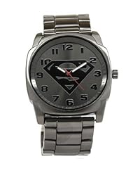 Watch: Superman Gray Logo Watch with Gun Metal Bracelet Band (SUP8024) - Accutime