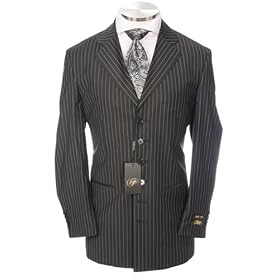 Elegant 5 Button Pinstripe Mens Suit + + Free Necktie (2789-31)