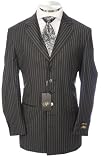 Elegant 5 Button Pinstripe Mens Suit + Free Shipping + Free Necktie (2789-31)
