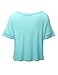 Doublju Women Casual Boat Neck Loose Fit Half Sleeve MiddleTop