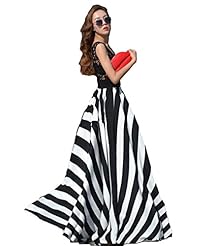 Striped Print Floral Print Lace Chiffon  Sleeveless Empire   Waistline Cocktail  Ball Gown Evening Dress/Party Dress/Maxi Dress 