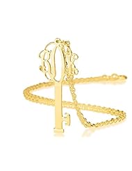 Key Monogram Necklace 18k Gold Plated Personalized Initial Necklace