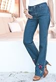 Denim 24 7 Plus Size Rose Embroidered Bootcut Jeans