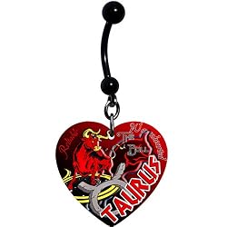 Heart Zodiac Taurus Belly Ring