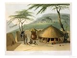 A Boosh wannah Hut Plate 7 From african Scenery And Animals Stretched Canvas Poster Print By Samuel Daniell 18x24