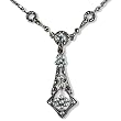 Tear Drop Silver Natural Seed Pearl Necklace - Dahlia Vintage Collection Tear Drop Silver Natural Seed Pearl Necklace - Dahlia Vintage Collection