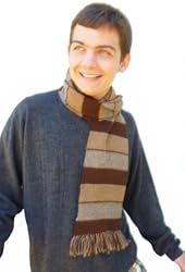 Handmade Pure Alpaca Scarf - Toffee Stripes (Men/women)