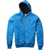 Fox Racing Mr. Clean Sasquatch Front Fleece Youth Boys Hoody Zip Casual Wear Sweatshirt w/ Free B&F Heart Sticker Bundle - Electric Blue / Medium
