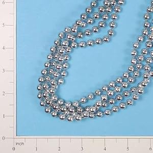 Bead Garland Chirstmas Accent - 8mm x 9' - Silver