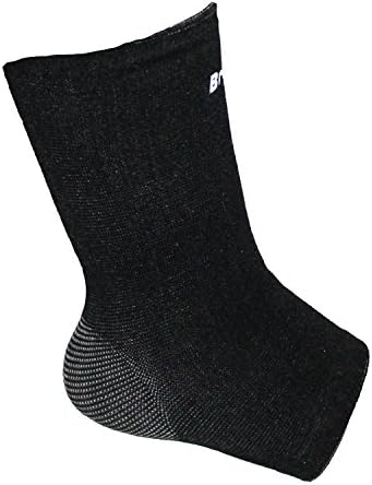 Ankle Compression Support Sleeve by BracePal For Fast Pain Relief &amp; Injury Prevention (Large, Black)
