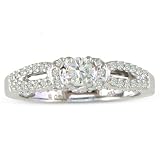 Split Band 1/2ct Diamond Engagement Ring in White Gold