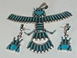 Navajo Indian Jewelry Kachina Pendant and Earrings Set - PD-0064