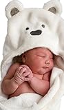 【On Dolce】 選べる３色 おくるみ くま さん 赤ちゃん 新生児 かわいい 出産祝い にも ブランケット バスタオル OKU001 (ホワイト)