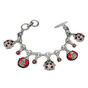 Elegant Lady Bug Charm Link Bracelet Ladybug Fashion Jewelry