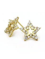 14K Yellow Gold Star Stud Earring