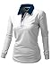 Xpril Women's Basic Luxurious Coolon Polo Collar Long Seleeve T-Shirt