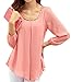 New Women Tops Long Sleeve Chiffon Solid Color Pleated Shirt Career Blouse