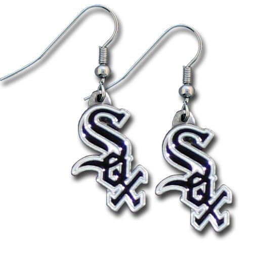 MLB Dangling Earrings - Chicago White Sox Logo