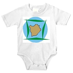 Onesie with Africa, map, Burundi, outline, area, geograpy, region, land