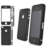 Apple iPhone 4 (GSM/AT&T) Black Carbon Fiber Full Body Protection by Phantom Skinz