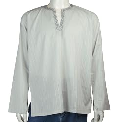 Mens Embroidered Kurta Casual Cotton Shirt India Chest 46 inches (gsk593a)