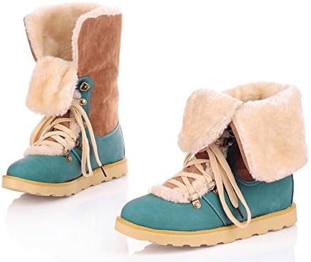 Fashion Fur Inside Female Ankle Boots Snow Women Boots Women's Autumn Winter Boots Shoes Woman. (8, Blue)