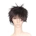 Deep Brown Short Styled Textured Short Length Anime Cosplay Costume Wig