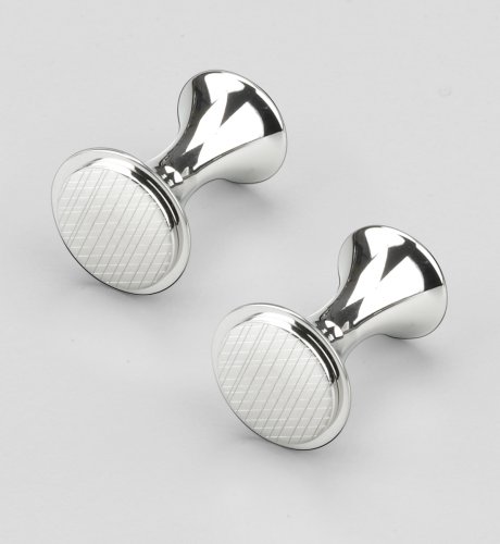 Autograph Check Detail Circle Cufflinks