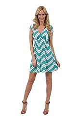 Chevron Print Polyester/Spandex Short Cap Sleeves Illusion  Dress